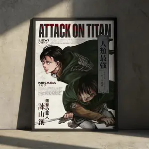 Attack on Titan Anime Manga Poster Vintage Japanese Wall Decor