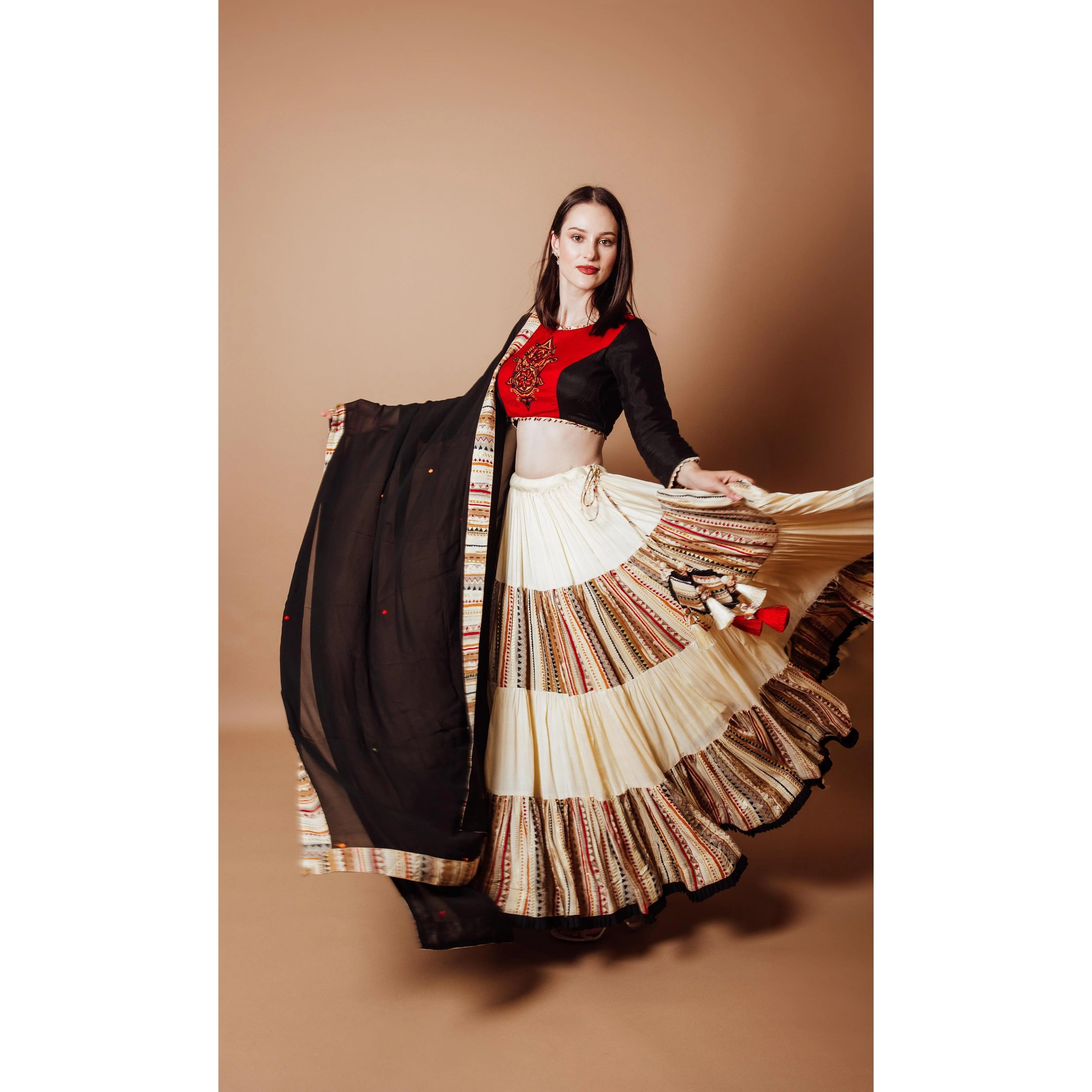 Izel Flared Tiered Chaniya Choli Set