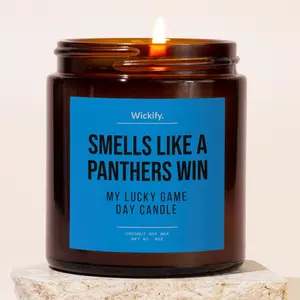 Smells Like A Panthers Win, Lucky Game Day Candle, Panthers Football Candle, Panthers Fans Gift, Game Day Decor, Sport Themed Candle, Cleveland Victory Candle