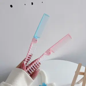 Portable Small Foldable Comb, Dual-Use Curling Massage Comb, Anti-Static, Travel-Friendly, Compact Hair Styling Tool, Hair Styling Combs