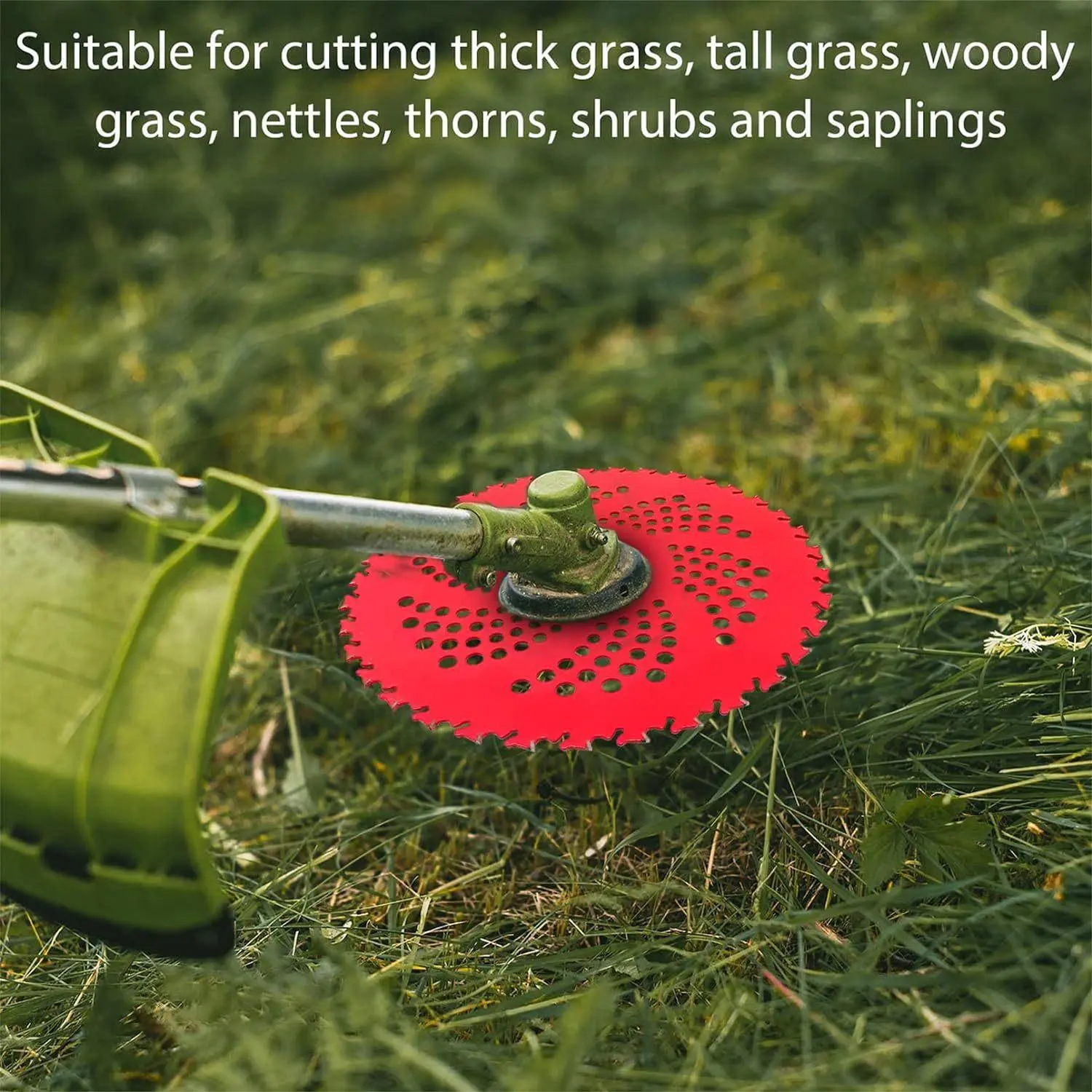 9-in Thick Red Alloy Lawn Mower Blade, 36-Tooth Wear-Resistant Sharp Garden Tool for Mowing & Weed Control