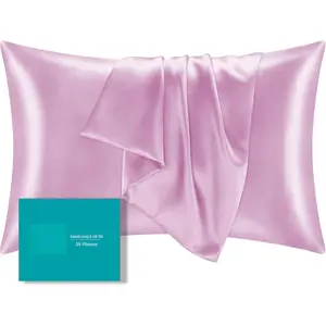 Silk Pillowcase for Hair and Skin, Mulberry Silk Pillow Cases Standard Size, Soft Breathabl Cooling Sleep Both Sides Natural Silk Satin Pillow Covers with Hidden Zipper, Gifts for Women Men Pink