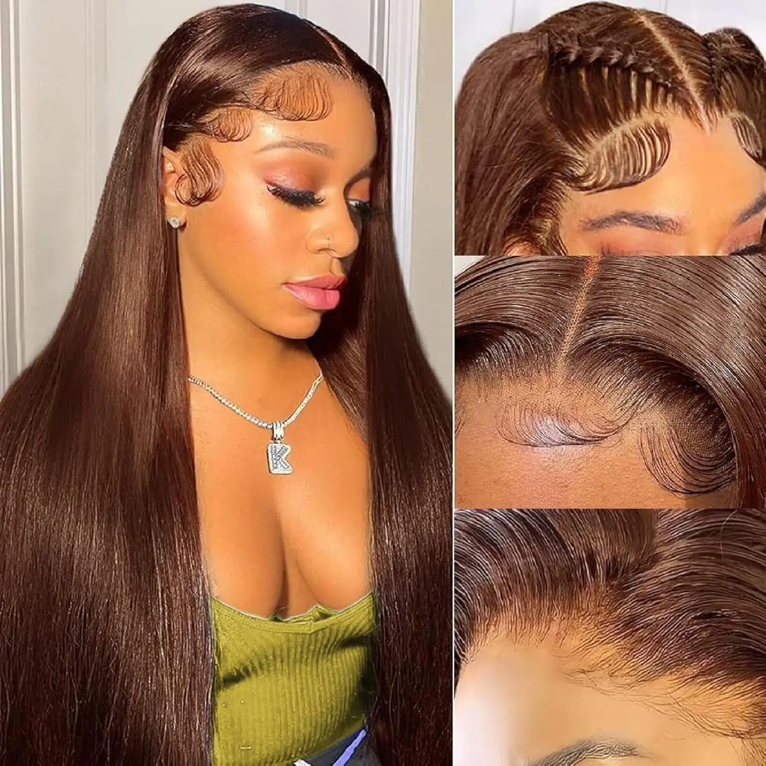 13x6 Lace Front Wig Human Hair Straight 200 Density Pre Plucked Shop Our 13x6 613 Lace Front Wigs - Honey Blonde, Straight main image 2