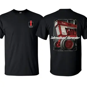 International Harvester Turbo Farm Tractor Mens T-Shirt Tractor Agriculture Cotton Short Sleeve T-Shirt Cotton Made in USA