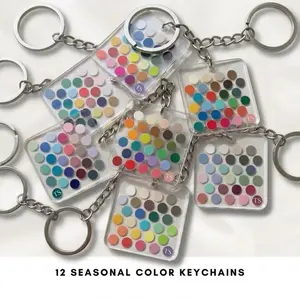 Compact Personalized Color Chart | 12-Color Seasonal Acrylic Keychain | Compact Personalized Color Chart | Pocket-Sized Plastic Color Chart Guide Card & Gift (from TS brand)