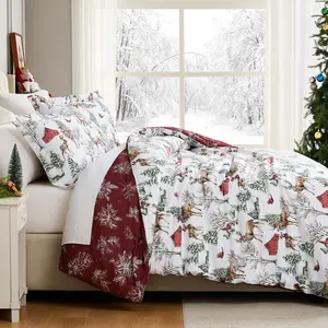 White Christmas Reversible Comforter Set