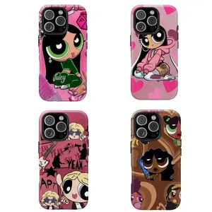 Powerpuff Girls Phone Case Cartoon Tough Case Compatible for iPhone 17Air 16Promax 15 14 13 12 11 and for Samsung S21-S25 Series Y2K Aesthetic Gifts For Women Girls