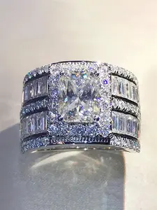 Cubic Zirconia Ring, Princess Ring, Fashion Rings, Fashion Accessories for Women, Trendy All-match & Exquisite Jewelry for Birthday Gift, Beautiful Rings, Round CZ