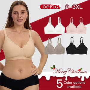 OEING Jelly Wireless Bras for Women Comfortable Seamless Push-Up Bralettes Deep V Everyday Wear #8823 Fashion Minimalist Vneck Womenswear
