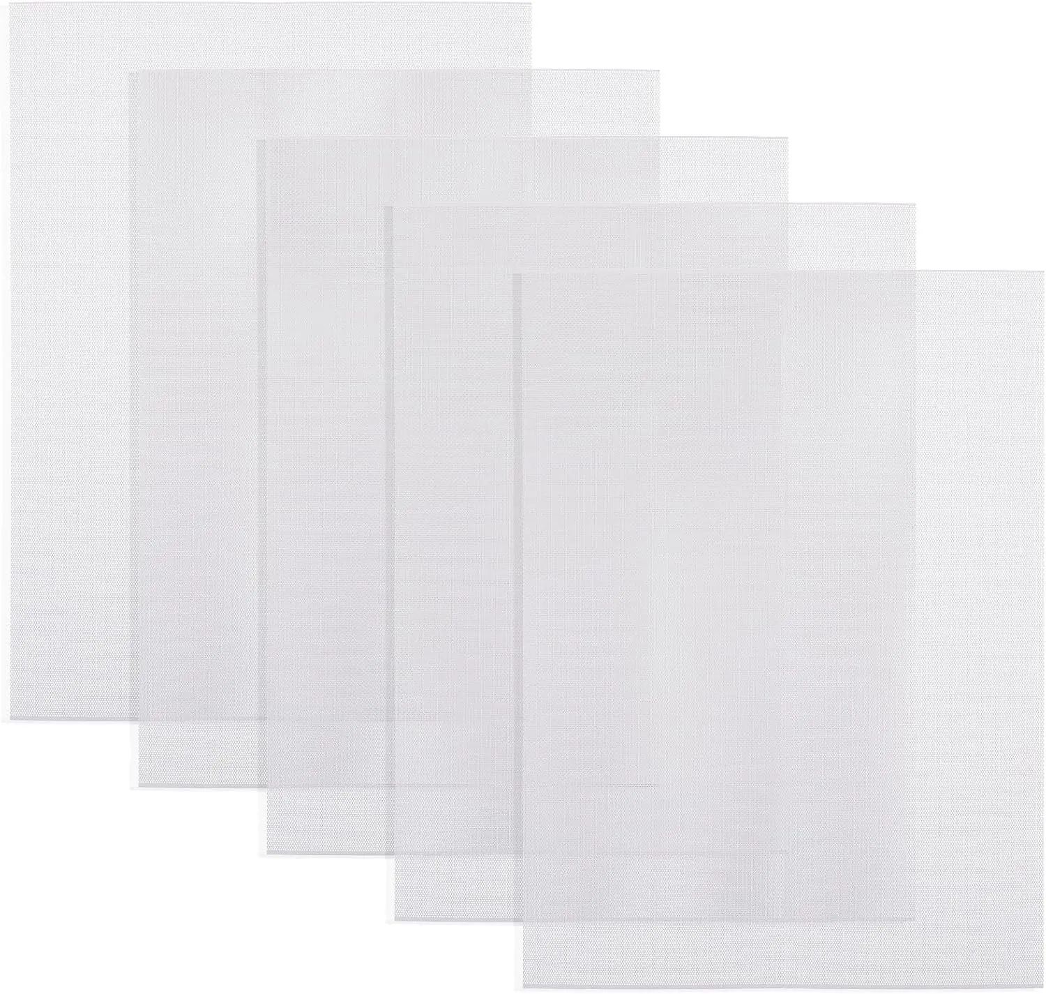 5 Sheets 0.5mm White Buckram Fursuit Eye Mesh, 11.8in x 7.87in Waterproof Printable PVC Eye Mesh for Mask, Cosplay Props, Fursuits and Handicrafts Making