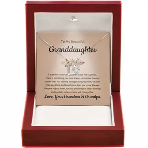 Sterling Silver Double Heart Necklace For Granddaughter Inspirational Message Perfect Gift For Special Occasions Graduation Christmas And More