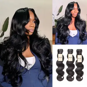 MLIP 16A Raw Indian Virgin Human Hair Bundles, Body Wave 3-Bundles– Silky Soft, No Shedding, No Tangles, for Extensions Hair Installation, Hair Extensions Installation