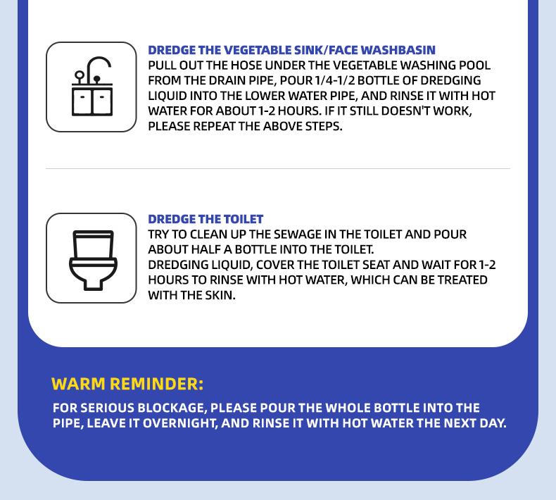 Lanwexy-Powerful Pipe Dredging Agent for Kitchen and Toilet Pipelines - Dissolves 200+ Blockages and Kills 99% of Bacteria