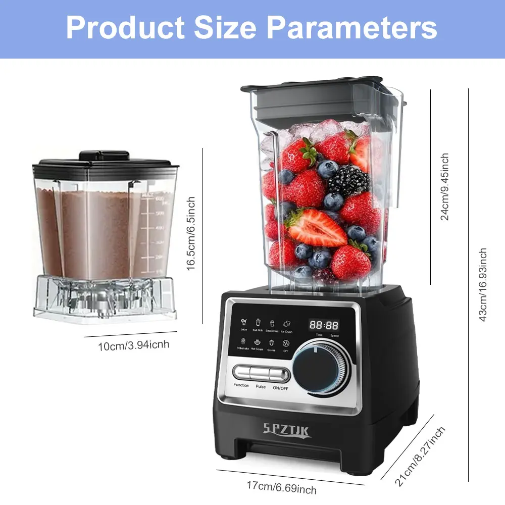 SPZTJK Professional 59OZ Countertop Blender for Smoothies