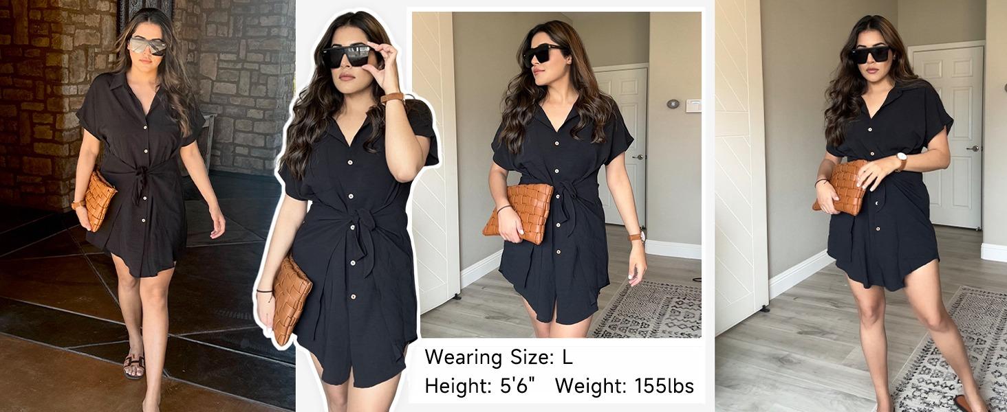 Bsubseach Womens Swimsuit Coverup Short Sleeve Button Down Tie Beach Shirt Dresses Summer Bathing Suit Cover Up Swimwear