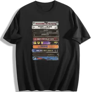 BelleHeaven  Vintage 90s R&B Cassette Tape T-shirt, Music Shirt - Jodeci, Boyz II Men, TLC, Ginuwine, Guy, SWV and More - Nostalgic Music Tee for Fans Menswear Top Streetwear Tshirt