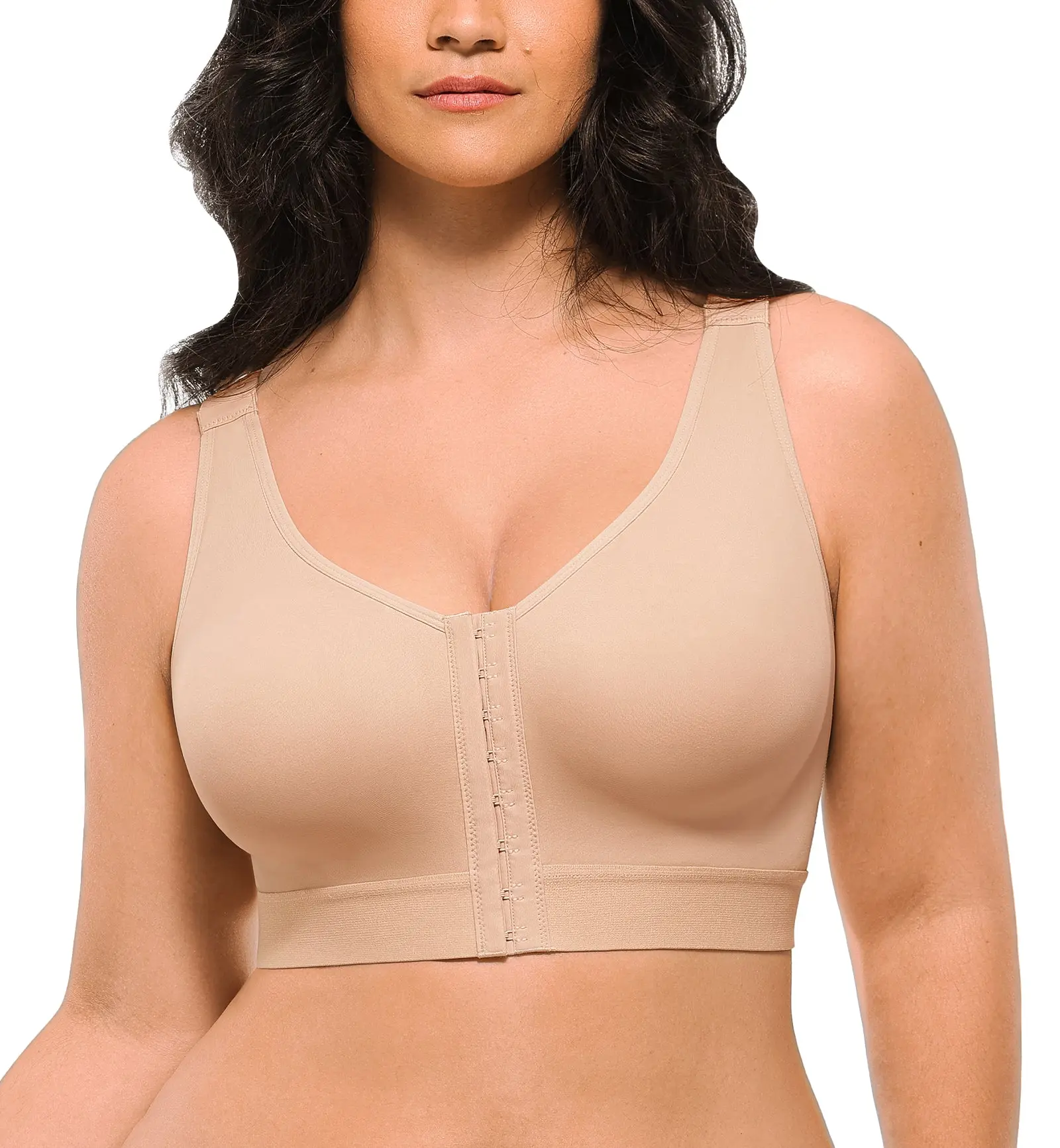 SHAPELLX Bare Essentials AirSlim Unlined Wireless Back Support Bra (WSHb53004) - Beige