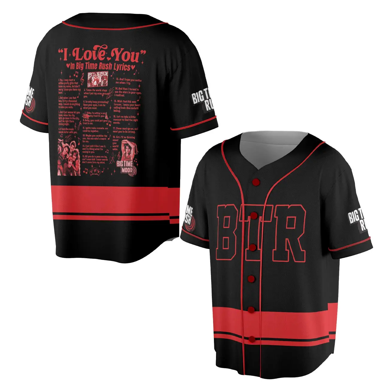 Big Time Rush Varsity Baseball Jersey With Vintage Pop Fashion Vibes HY3038