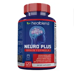 Neuro Plus Brain Supplement by Healblend – Nootropic Memory & Focus Booster with Bacopa, DMAE, B12, Ginkgo, Zinc GABA & Huperzine A for Mental Clarity, Mood & Energy Support – Cognitive Health for Men & Women – 120 Caps
