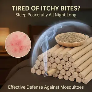 [Natural Defense] 10/20/30-Pack Organic Mugwort & Gastrodia Aromatherapy Sticks - Non-Toxic Mosquito Repellent & Sleep Aid