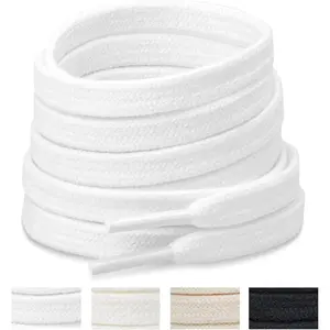 Handshop 2 Pairs Flat Athletic Shoelaces 5/16" in 40"-63" Wide Sneaker Replacement Shoe Laces