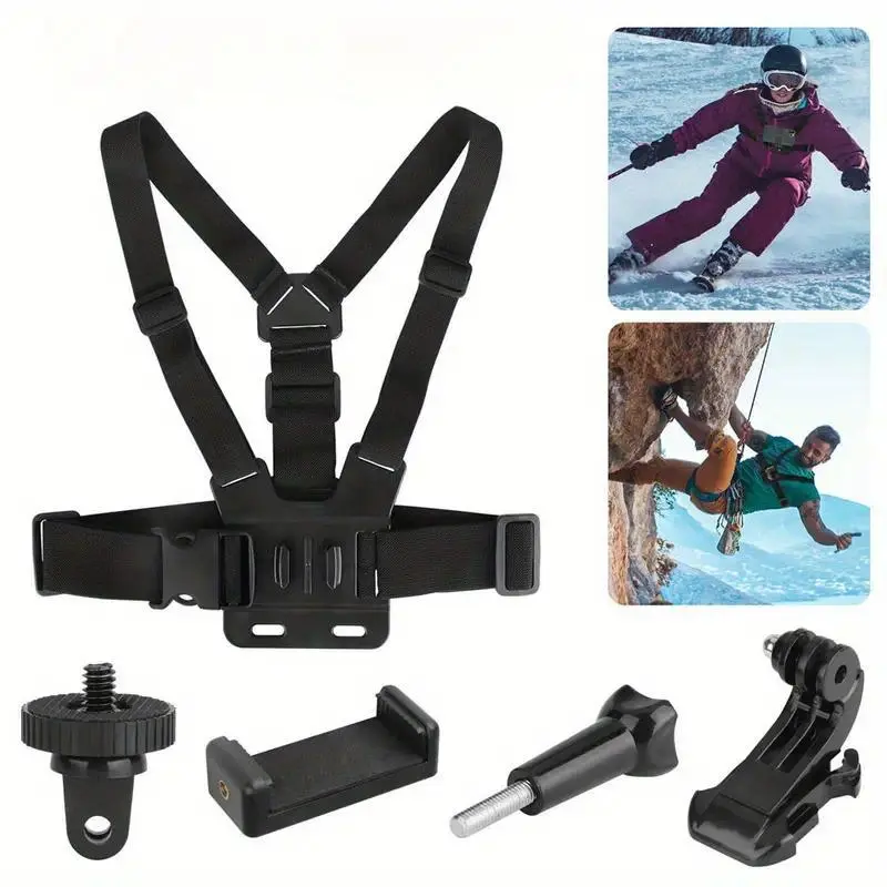 Phone Chest Mount for iPhone & Android, Adjustable Hands Free Phone Holder with Chest Strap, POV Phone Stand for Travel, Cycling, Fishing, Cooking, Everyday Use