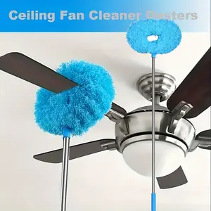 Fan Cleaning Kit, Stainless Steel Extendable Dust Brush, Detachable Ultra-Fine Fiber Cleaner, Ideal for High Ceilings, Fans, Furniture, Cars