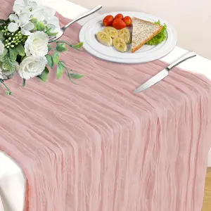 Table Runner, 10Ft 120in Cheesecloth Table Runner, Gauze Rustic Cheese Cloth Table Runners for Wedding, Party,  & Bridal Shower, Boho Table Runners for Christmas Thanksgiving Halloween Easter