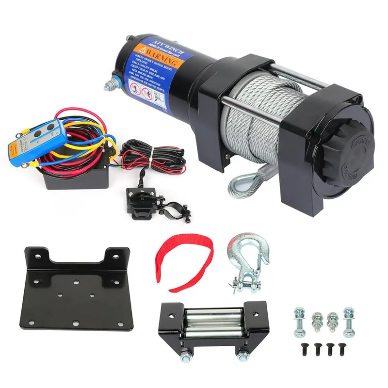 4000LBS Electric Winch 12V Towing Trailer Steel Cable Off Road w/Wireless Remote Waterproof with Remotes