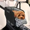 Small Dog & Cat Center Console Car Seat, Armrest Dog Booster Seat for Pets Up to 11 lbs, Built-in Safety Tether, Soft Padded Cushion & Cozy Pet Travel Bed