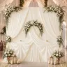 Sohochic 6-Panel Wedding Backdrop Drapes - Wrinkle-Free Polyester Curtains with 7.8in Rod Pocket, Romantic Ethereal Charm Soft Draping Effect, Durable Pleated Fabric for Weddings Bridal Showers, Reusable 5x7ft/5x10ft/5x12ft Festive Party Decoration
