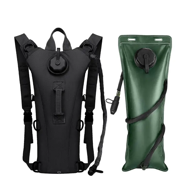 Unisex Outdoor Tactical Hydration Backpack with 3L Water Bag, Adjustable Straps, Chest & Waist Straps, Dual Zips, Lightweight Multifunctional Design, Breathable Soft Back Panel for Hiking, Running, Ideal Duffel Bag Gift