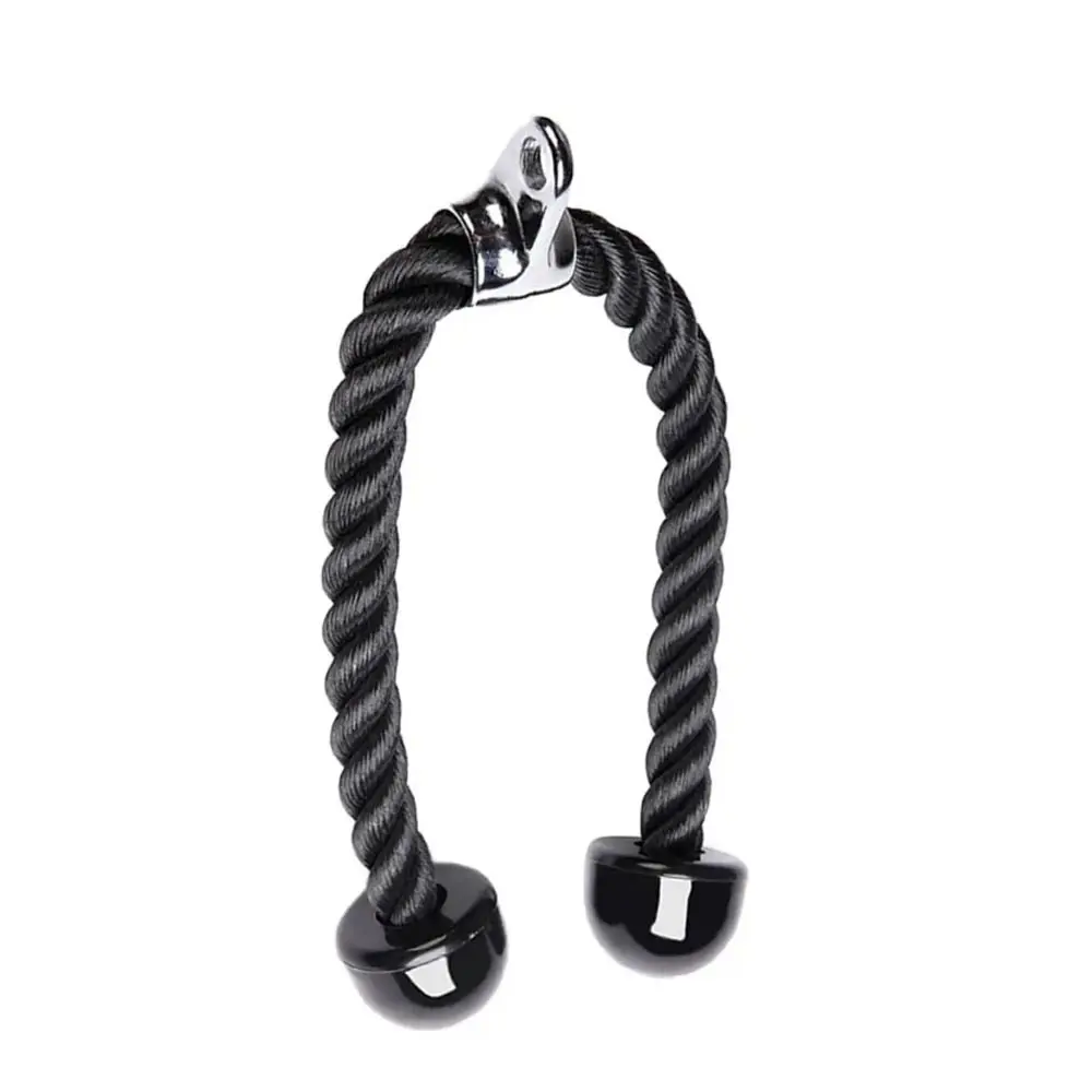Tricep Rope Cable 27Inch Polyester Rope with 2 Stainless Steel Hooks Solid Rubber Non-Slip Ends Gym Cable Machine Attachment For Tricep Pull Down Biceps Arm Fitness Training