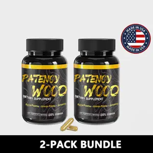 2 Bottles of Ginseng Ashwagandha Gingko Tribulus, Herbal Splements 60 Capsules, Adaptogen Energy Stamina Immune Antioxidants Gut Health hyaluronic acid side down