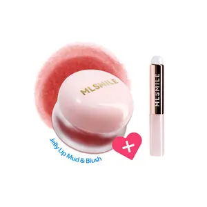 Blurry Pudding Makeup Blush with Brush, Pot Matte Lips and Jelly Lip Tint, Lipgloss, For Lip & Cheek & Eye, Longwear, Weightless, Airbrushed Finish | 6Colors