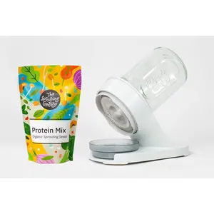 Starter Bundle: Protein Mix Sprouting Seeds (1lb) + Sprouter – Microgreens Grow Kit from The Sprouting Company