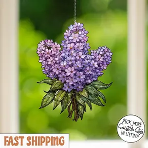 Lavender Suncatcher, Lavenders Glass Suncatcher, Lavender Lover Decor, Flower Lover Gift, Garden Decor, Botanical Window Hanging Decor