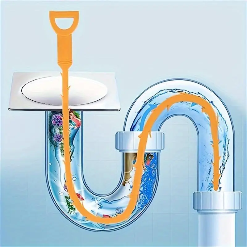 5pcs Powerful 19.6 Inch Drain Clog Remover Tool, Drain Auger - Easily Unclog Your Shower, Kitchen Sink, and Bath Tub - Instantly Clear Blockages and Save Time and Money