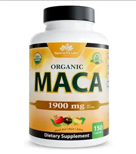 NaturaLife Labs Organic Maca Root – Black, Red & Yellow – 1900 mg per Serving – 150 Capsules – Gelatinized Peruvian Maca – Non-GMO, Gluten-Free, Vegan