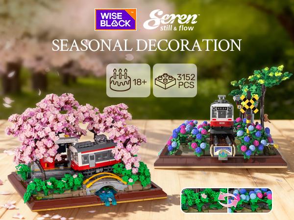 【Summervibes】WISE BLOCK Sakura Tree Building Block Set for Adult 900Pcs Artificial Blocks Unique Structures Fun Wooden Model Kit Wooden Diy Kit
