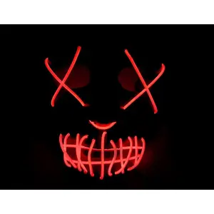 LED Purge Airsoft Mask Black with Red X