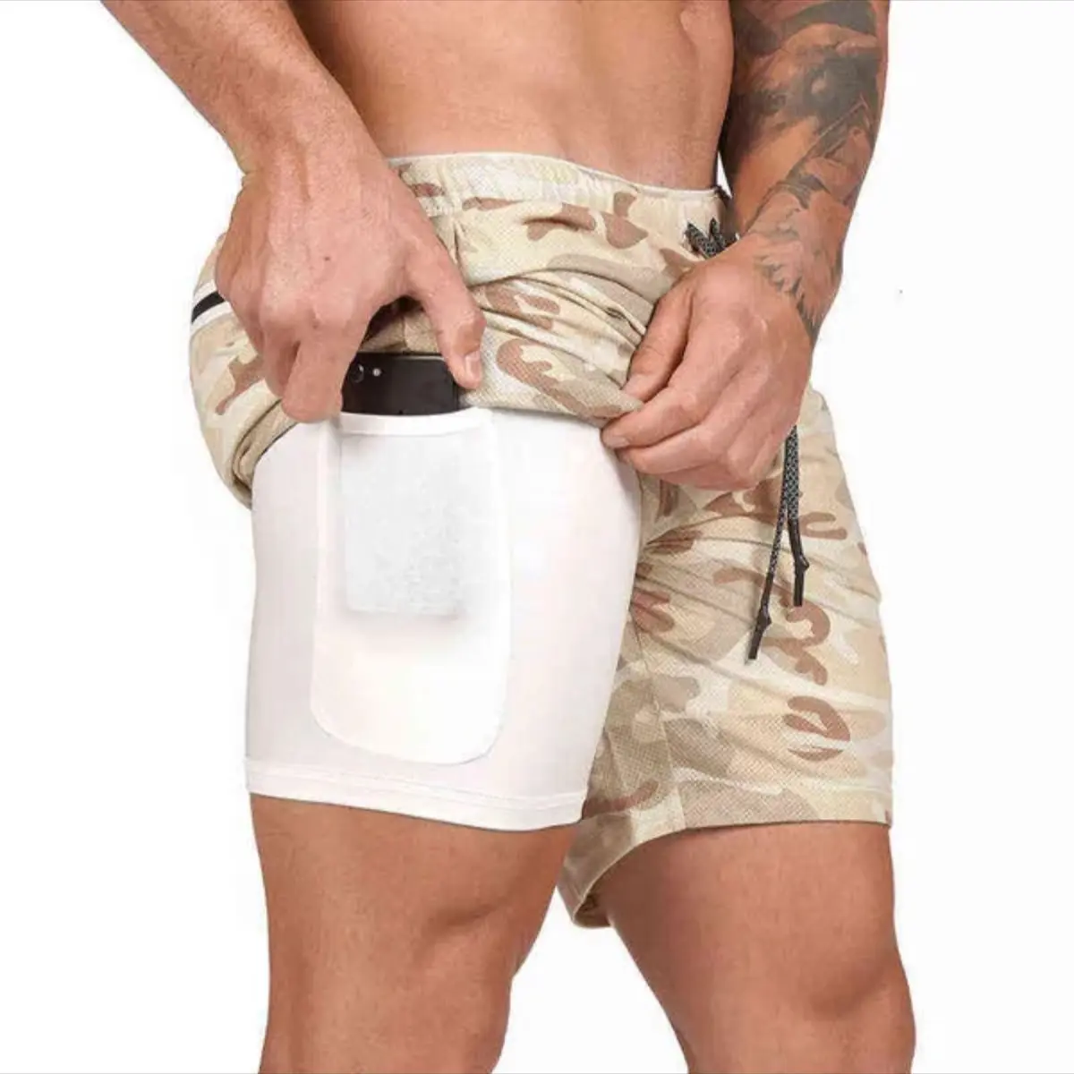 Men's 2 in 1 Running Shorts with Liner - Quick Dry Workout Sports Athletic Shorts with Pockets