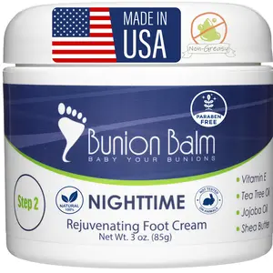 Soothing Bunion Balm Cream – Moisturizing Foot Lotion for Dry, Cracked, Callused Feet | Hallux Valgus & Juanetes Care | Natural Ingredients: Tea Tree, Arnica, Aloe Vera | Non-Greasy, Fast-Absorbing | By Bunion Bootie