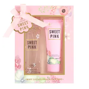 EBC Collection Sweet Pink Fragrance Mist Brume Parfumee 250ml and Sweet Pink Body Lotion Pour Le Corps 120ml