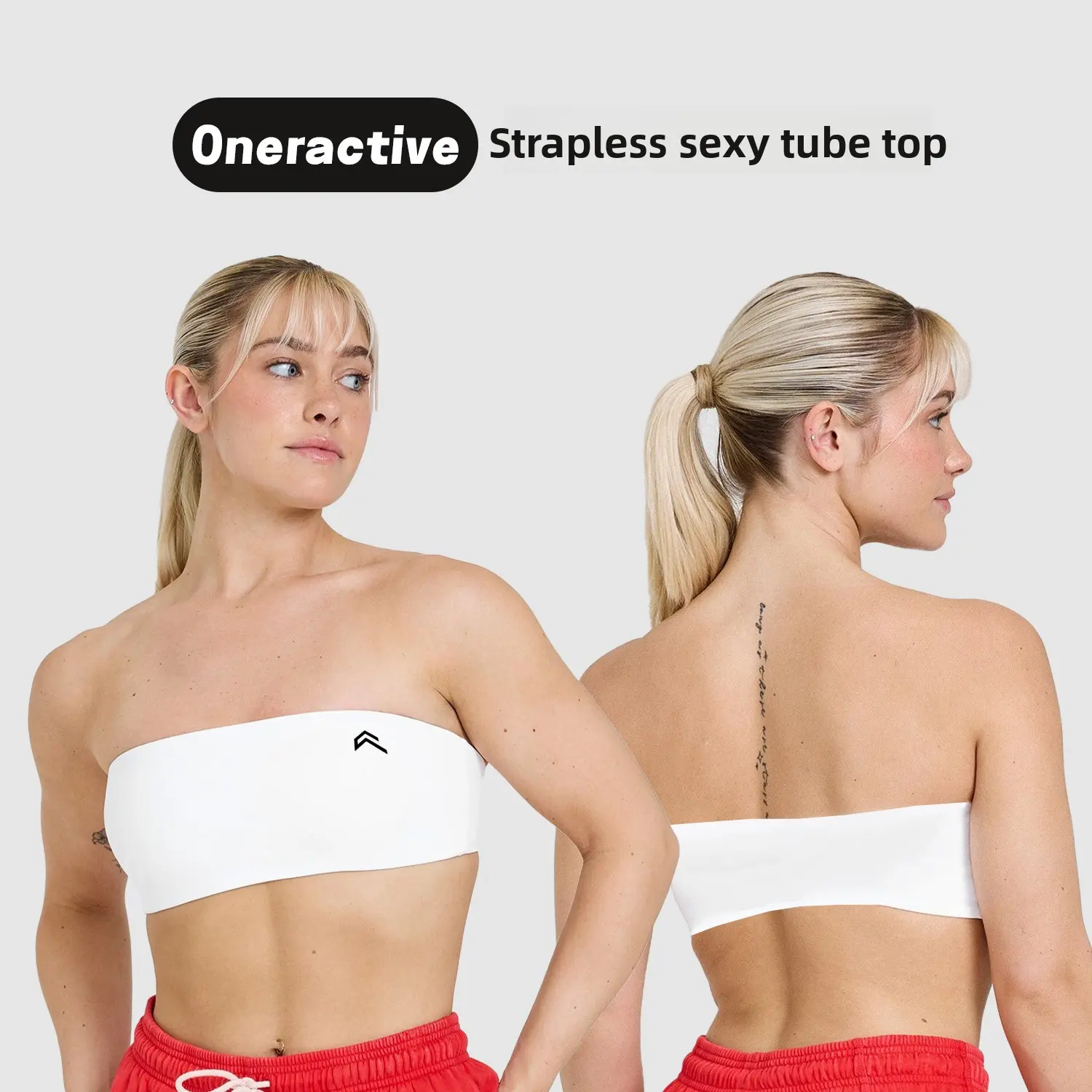 Oneractive Women's High Support Sports Bra Strapless Wireless Quick Dry for Running Gym Yoga Summer Breathable Backless Workout Bra Sports Bra Top Sportswear Bra