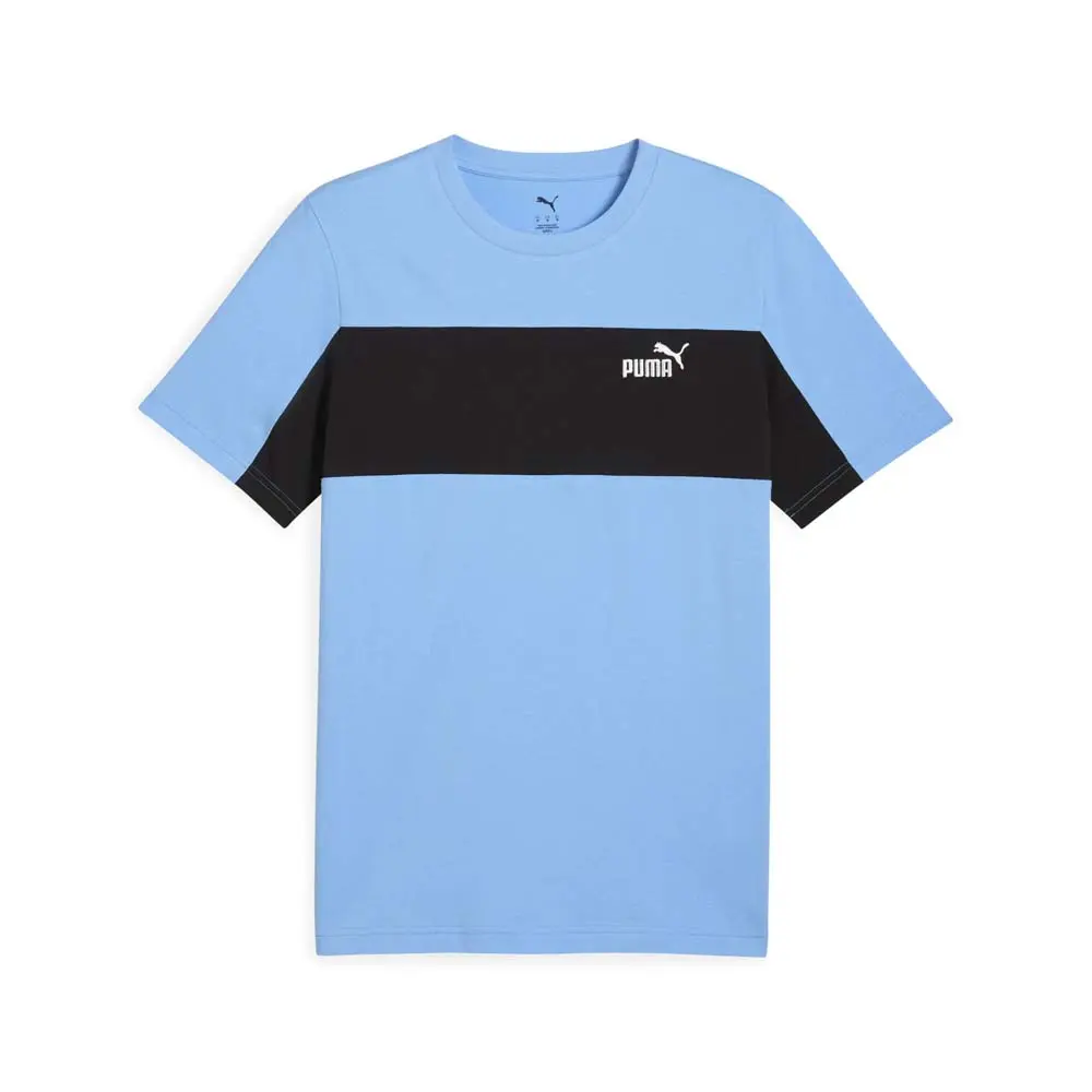 PUMA Mens Essentials Block Tee Crew Neck Short Sleeve Casual Tops Casual - Blue