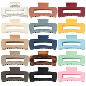 15 Pack Hair Claw Clips Big Hair Clips 4.1 Inch Rectangular Claw Clips for Women and Girls Non-slip Banana Jaw Clips