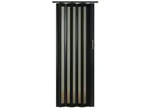 212 MAIN Homestyle Metro Vinyl Folding Door - 36x80 in, Black with Rain Panels, Easy to Install, Reversible Handing (Model HSMETRO3680BKRN)