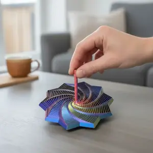 3D Printed Sensory Fidget Star, Hexagonal Fractal Design with Handle, Visual and Auditory Stress Relief Toy, Perfect Gift for Christmas & Birthdays, Desk Fidget, Stress Relief Fidgeting, Stress Relief Sculptures