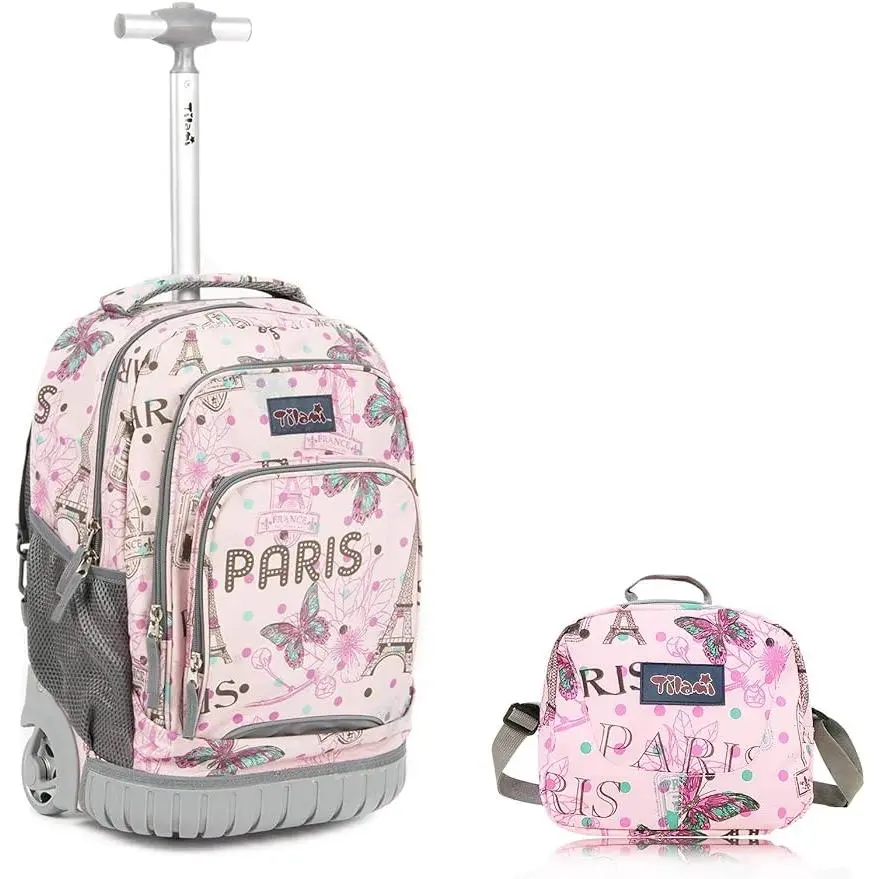 Tilami Rolling Backpack Laptop 18 inch with Lunch Bag